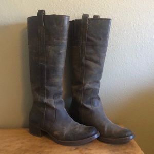 Lucky Brand distressed grey leather boot